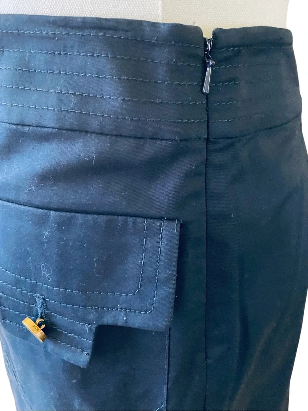 Tory Burch Navy Blue Two Front Pockets Utility Mini Skirt Size 4